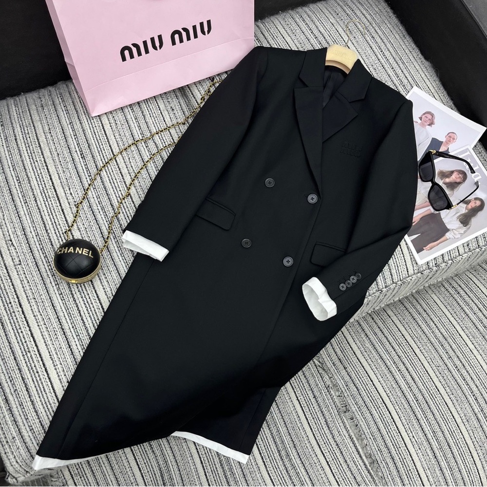 Miu Miu Black Double-Breasted Coat
